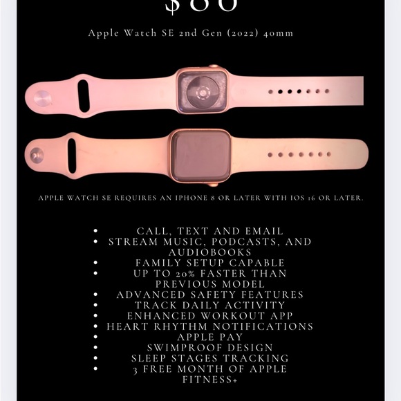 Apple Watch SE 2nd Gen 40mm - Rose Gold